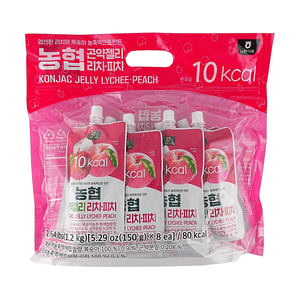 곤약 젤리 리치&복숭아 맛, 5.29 oz*8팩【저칼로리】