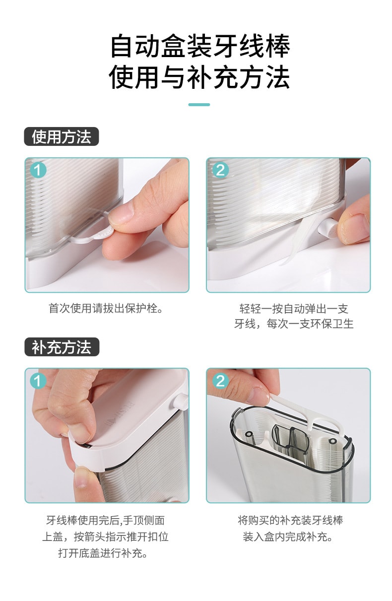 荣俏 智能自动牙线盒 88支装/盒 一次性牙线 强力清洁