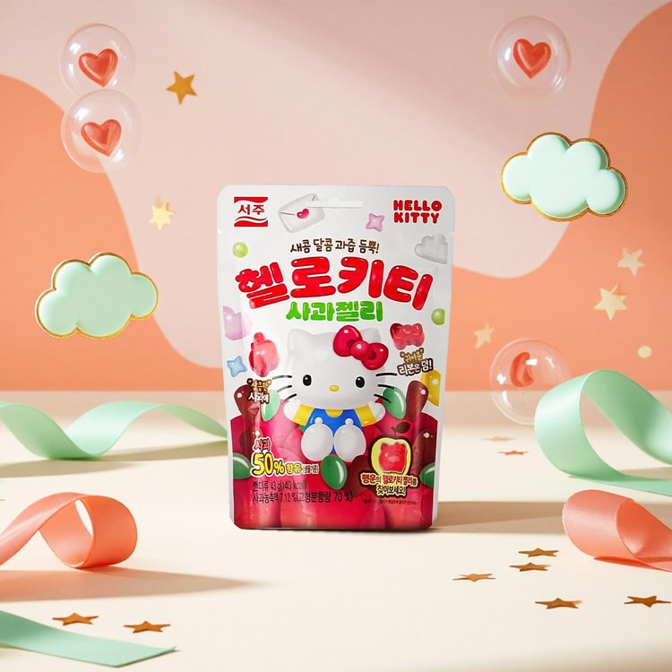 SEOJU Sanrio Hello Kitty Shaped Apple Jelly Candy, 1.51 oz - Yami.com