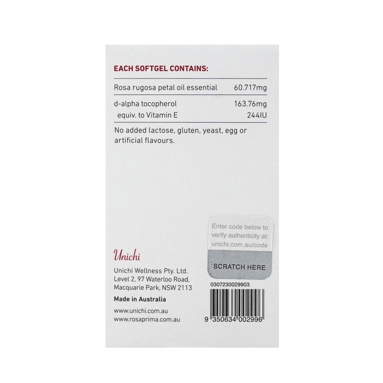 澳洲UNICHI 玫瑰精油小鱼胶囊 口服玫瑰精粹 内外滋养 打通拥堵 提亮均匀肤色 清口气 90粒*2 口服护肤SPA 淡斑沁香 锁住少女感【超值装】 8
