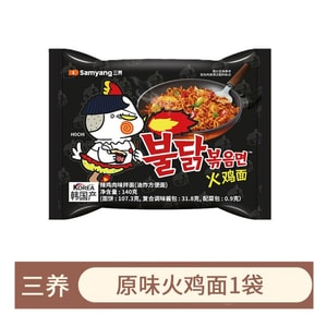 【중국 직배송】 한국 삼양 오리지널 불닭볶음면 140g*1봉 즉석 봉지 라면