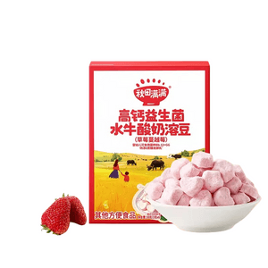 [중국 직배송] 아키타 만만 고칼슘 프로바이오틱 요구르트 멜츠, 딸기맛, 아이들이 간편하게 즐길 수 있는 간식, 18g/상자