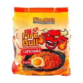 Stir-Fried Ramen - Korean Style Instant Noodles, Carbonara Flavor, 4.76 oz*4 Pack