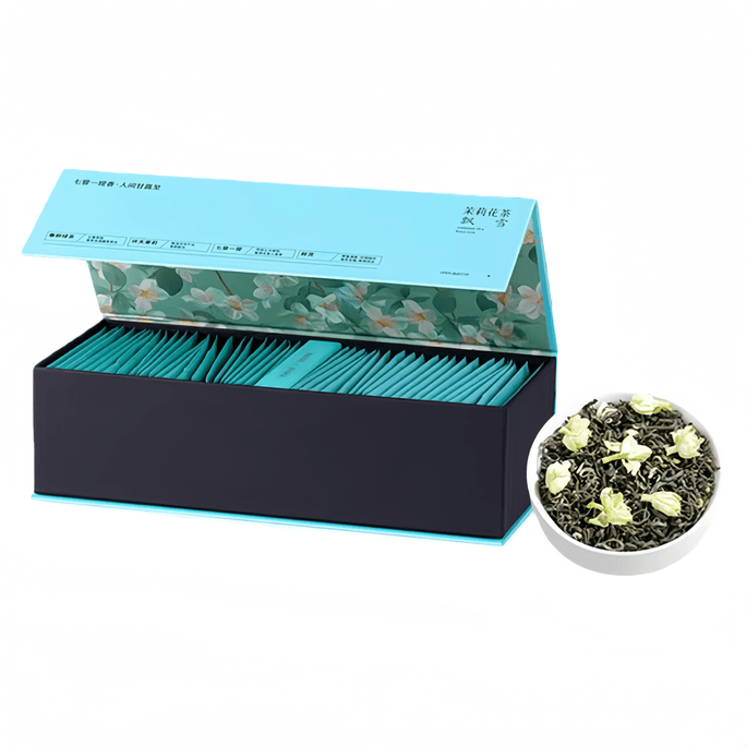 【中国直邮】 李陌茶 飘雪茉莉花茶包绿茶袋泡茶小包装可冷泡120g*1盒