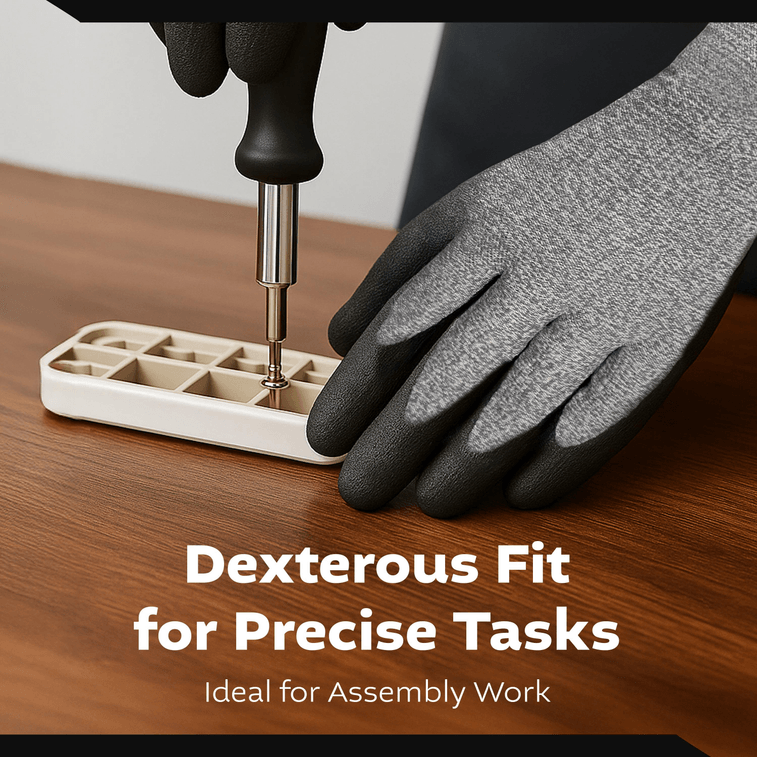 韩国 Kproduct4u 灰色氨纶尼龙手套 黑色丁腈发泡掌涂 4种尺寸 5双 XL码 5