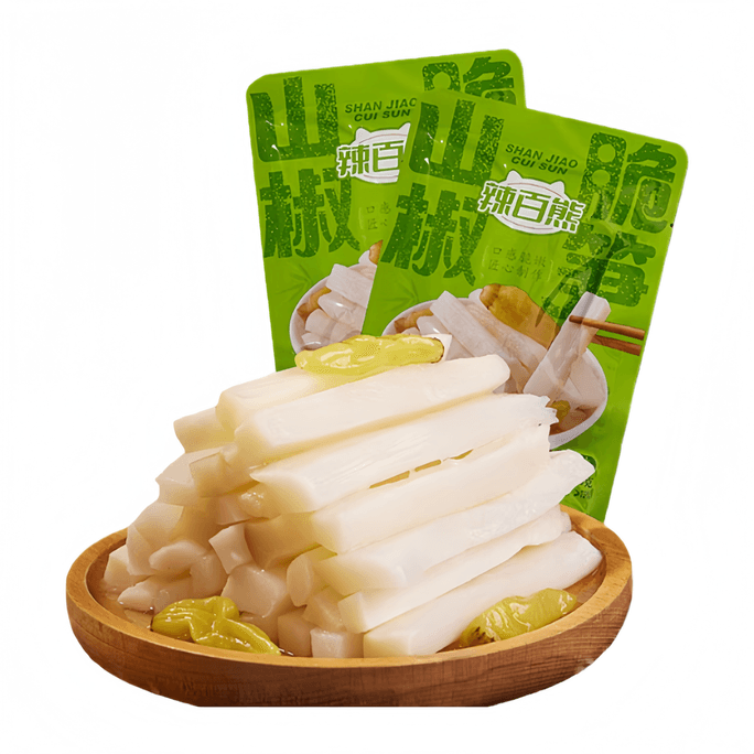 【中国直邮】 辣百熊 【爆火同款】山椒脆笋泡椒竹笋解馋小零食 120g*4大包