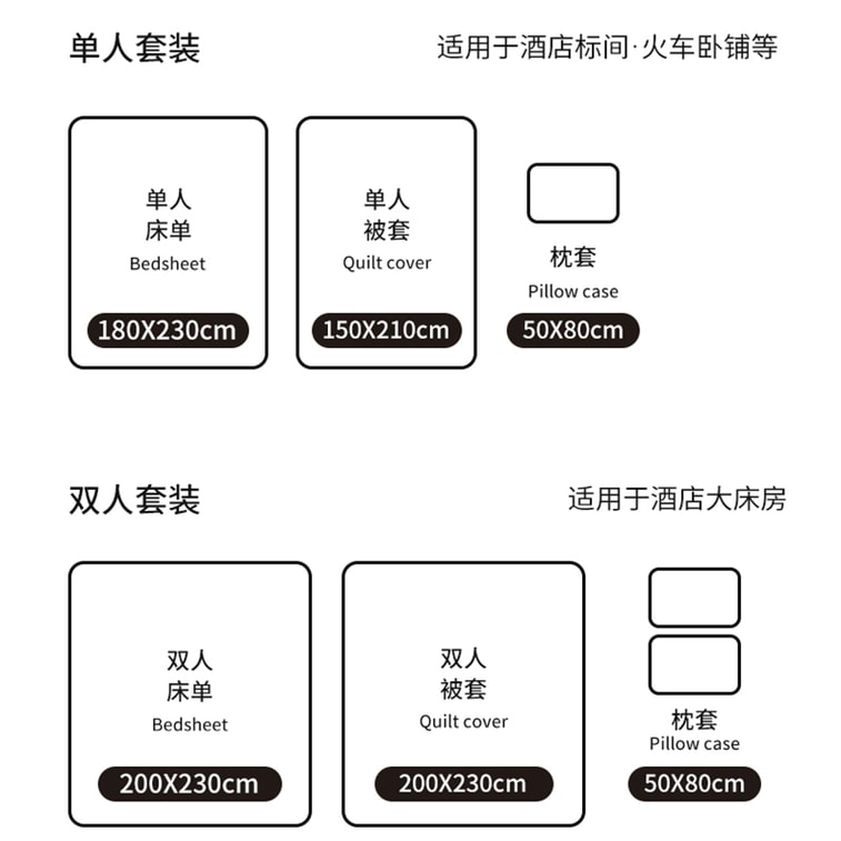 水月秦淮 【超值两份装】 一次性床上用品三件套一次性床单被罩枕套各一个  【超厚超柔无菌】户外旅行旅游隔脏床上用品便携酒店配套尺寸 10