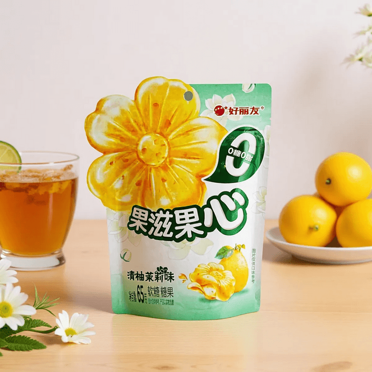 菓子 Jasmine ORION.CN Soft Jelly Gummy Candy Green Pomelo & Jasmine Flavor