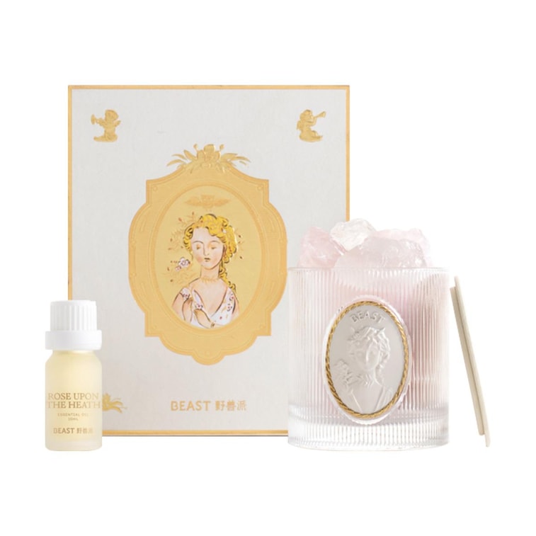 Dream of Flora Series, Crystal Fragrance Cup Aromatherapy Set, Wild Rose Fire-Free Scent, Gift 3