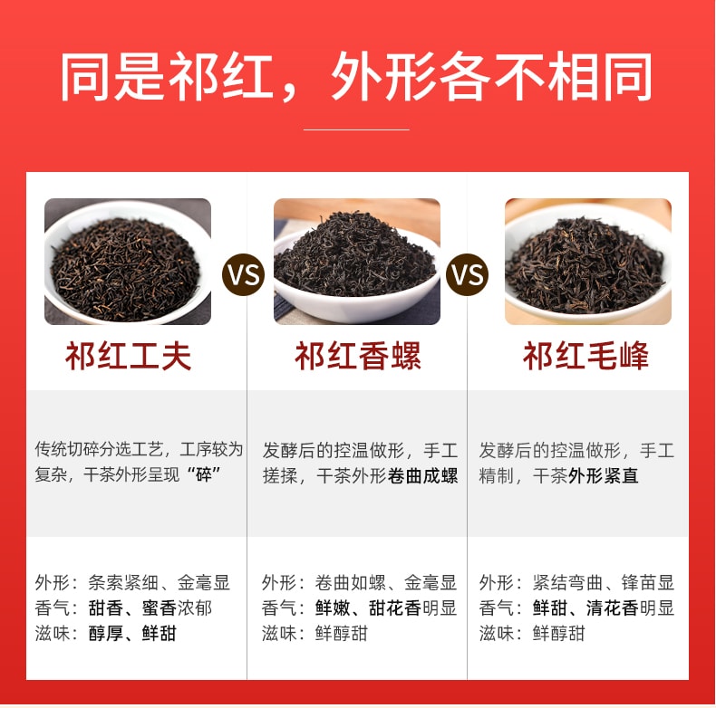 祥源茶【美國現貨秒發】祁門紅茶 正宗原產地 小產區頂級品質 三大高香紅茶之一 醇和甘甜 暖胃消食 100克