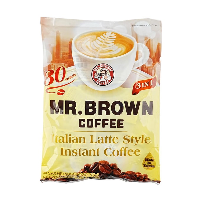 台灣MR.BROWN伯朗 三合一即溶咖啡 義式拿鐵風味 30袋入 525g