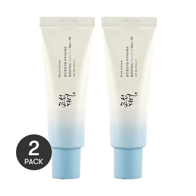 Relief Sun Aqua-fresh: Rice + B5 Sunscreen, SPF50+·PA++++, 1.69 fl.oz.*2【Value Pack】