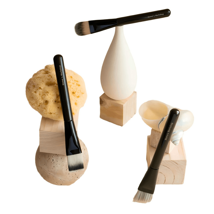 Flat Top Kabuki Foundation Brush By KESHIMA Premium Makeup Brush for Liquid Cream and Powder - Buffing BlendingFace 3pcs
