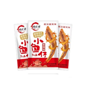 Spicy small dried fish snacks ready-to-eat leisure food 12 bags * 7 grams.