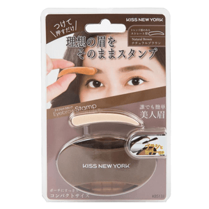 KISS NEW YORK New Eyebrow Stamp KBS13J Straight Eyebrows Natural Brown [4g]