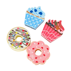 Doughnut Dishwashing Wipe 4Pcs Dishcloths Scouring Pads Non-woven Fabrics Are Soft Fine Highly Absorbent Easy To Clean And Remove Stains And Very Cute 1Bag