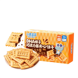 Hazelnut Chocolate Spread Sandwich Cookies—DHA Crispy Hazelnut Multi-Layer Filled Kids' Snack, 100g