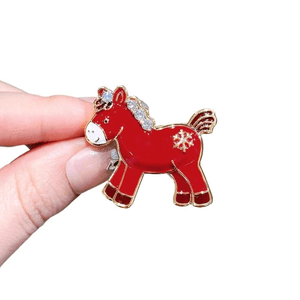 Mangge Premium Zodiac Red Foal Pin 3.5*3.2cm
