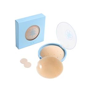 【中國直郵】 幸棉 全新升級隱形乳貼 自帶散熱孔 女士矽膠薄款防走光胸貼 圓形(1對裝)