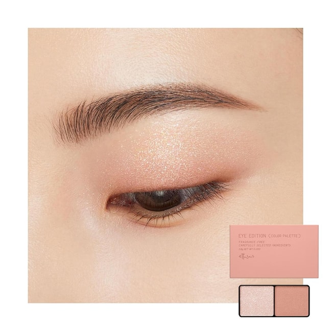 日本ETTUSAIS艾杜纱 双色双效眼影盘 亮片+哑光 持久显色养肤 3.8g #18 粉色