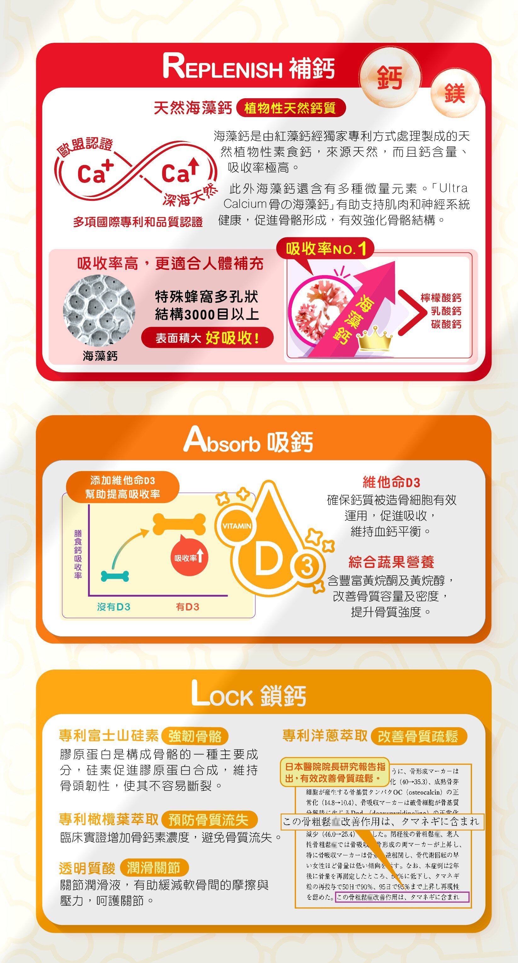 【香港直邮】 台湾 爱完全 骨の海藻钙补钙强骨天然钙镁维生素d3胶囊60粒吸收率高,身体无负担三效RAL强健骨骼配方