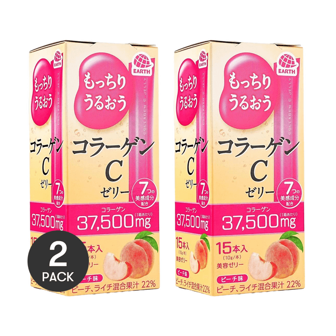 コラーゲンCゼリーピーチ風味美容サプリメント 15本入り×2【2パック】