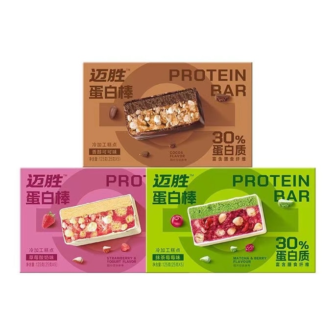 Whey Protein Bar High Protein Nutrition Satiety Energy Bar Strawberry + Matcha + Cocoa