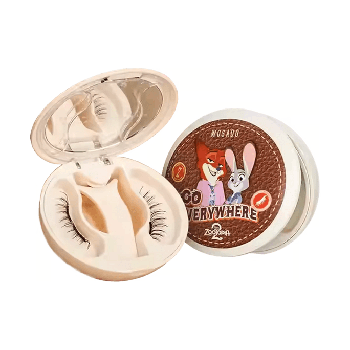 WOSADO悦瞳 自然仿真系列 软磁磁吸假睫毛 免胶持久仿真 #精灵黑 附赠睫毛定型凝露2g 便携一体盒【迪士尼疯狂动物城2限定版】