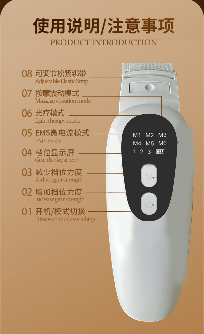 【中国直邮】 ovl V脸美容仪脸部提拉紧致收双下巴懒人家用面部塑型瘦脸绷带小神器 【全新升级5.0全能脉冲款】 1台装
