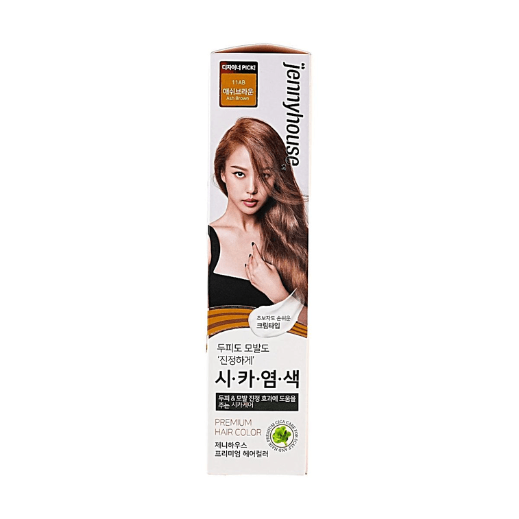 韩国JENNYHOUSE Premium Hair Color染发膏 乳霜质地 新手友好 积雪草精华染发 灰棕#11AB 5