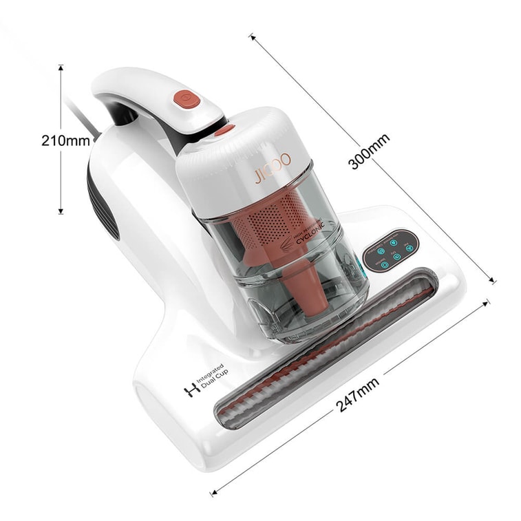 J200 Dust Mite Mattresses Vacuum Cleaners, with Integrated Dual Cups, 13KPa Suction, UV Light, 60℃ Hot Air, LED Display 5