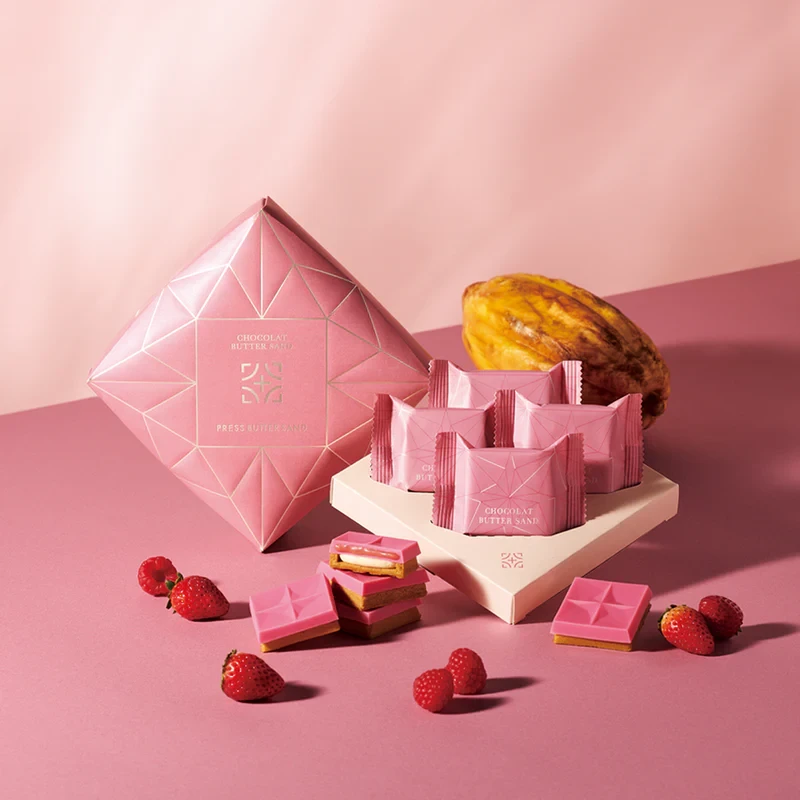 【日本直邮】 日本 press butter sand 期间限定 三重莓果巧克力夹心 黄油三明治饼干 4个装