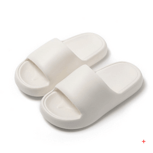 EVA 소재의 욕실 슬리퍼/실외 샌들, 사이즈 38-39, 미끄럼 방지 및 냄새 방지 기능, 두께 3cm로 편안함, 사이즈가 작게 나옴, 흰색.