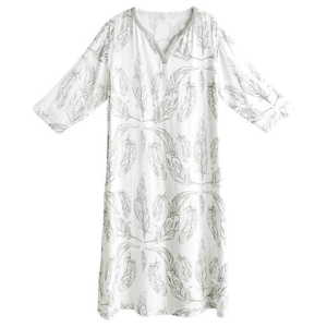Nest Designs Womens Bamboo Dream Gown Sleeping Tunic Feather White XS