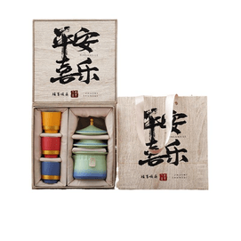 Palace Museum Creative Kung Fu Tea Set Gradient Green - Palace Museum Short Style+Palace Museum Cup 11.8 * 9.8