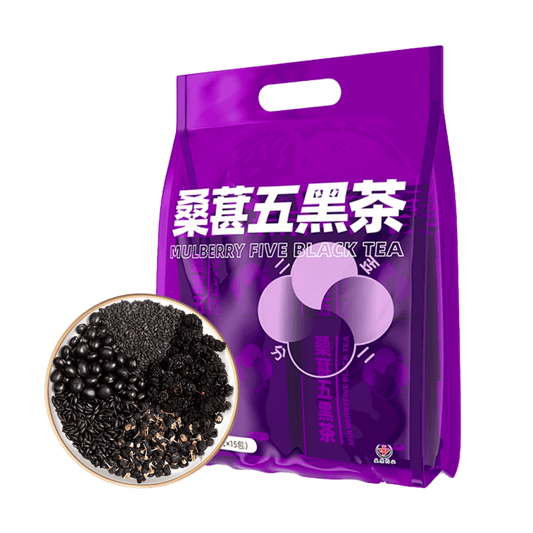 マルベリーファイブブラックティー、0.28オンス×15袋 - 個包装ティーバッグ、アントシアニン豊富、髪の栄養補給 3