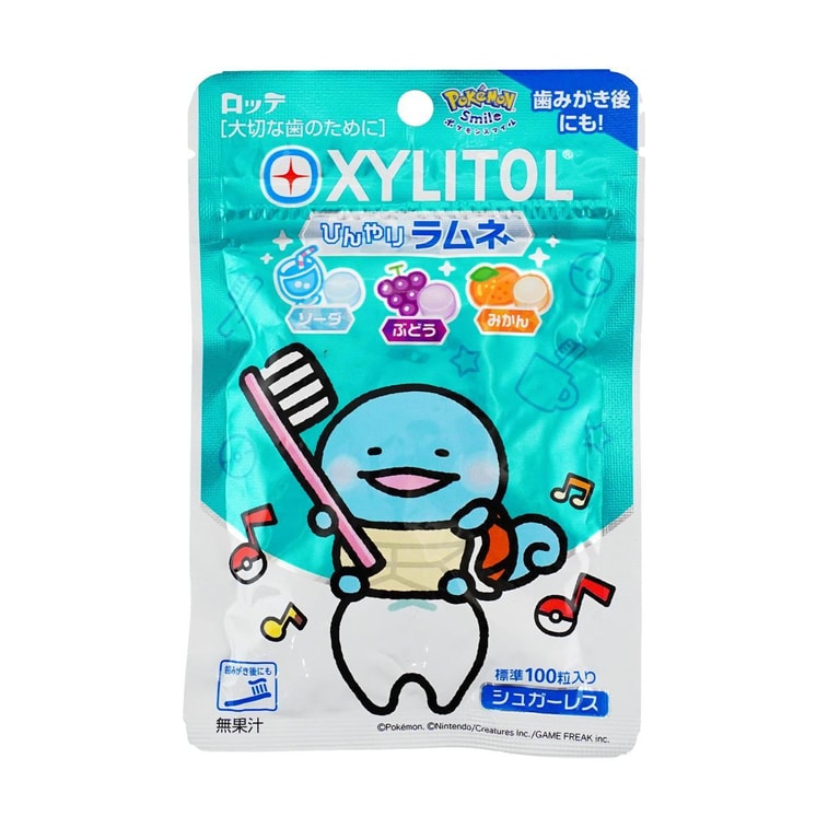 日本LOTTE乐天 POKEMON宝可梦 木糖醇护齿汽水糖 苏打水葡萄桔子口味 32g【动漫好物】 8