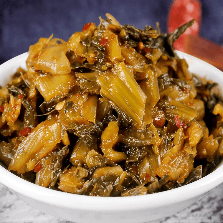 【중국에서 직접 우편으로 보내기】옛 도자기 냄비 절임 야채 매운 절임은 밥과 잘 어울립니다 운남 미두 특산품 옛 냄비 절임 정통 맛있습니다 50g*2 봉지 4