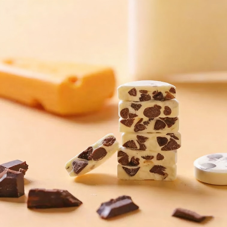 リトルミルクフラワーチーズダークチョコレートミルクタブレット、高カルシウムミルクチョコレート、ヘルシードライチーズスライス、内モンゴルドライミルクスナック、68g。[高カルシウム、高タンパク質][口の中でとろける、噛めば噛むほど香りが広がる] 3