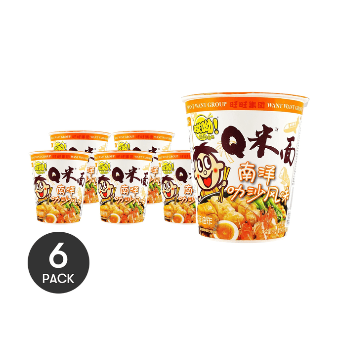 Rice Noodles, Nanyang Style Laksa Flavor, 3.2 oz *6【6 Packs】