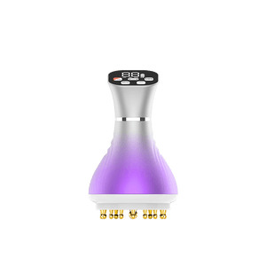 【中国直邮】 碧芙婷 55 档黄铜电动经络刷 微电振动三色光热敷 揉腹刮痧经络疏通仪 赠艾草精油套装 一套装