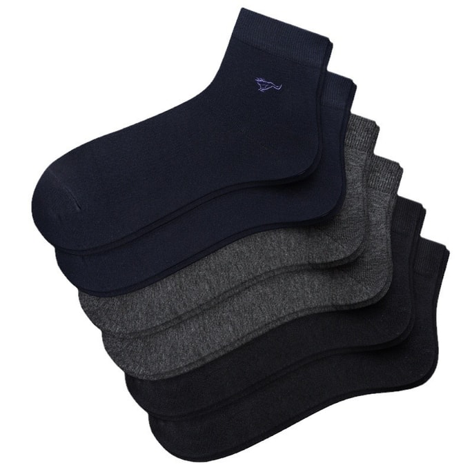 【中国直邮】 七匹狼 男士100%纯棉抗菌中筒袜全棉透气吸汗休闲商务男袜 混色【纯棉6双盒装】