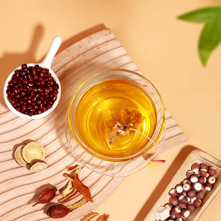 Herbal Dampness Relief Tea 110g – 8 Whole Ingredients: Red Bean, Coix Seed, Poria, Licorice, Fox Nut, Tangerine Peel, Gardenia, Barley, Easy Brew Bags, Daily Cup for Internal Balance 6