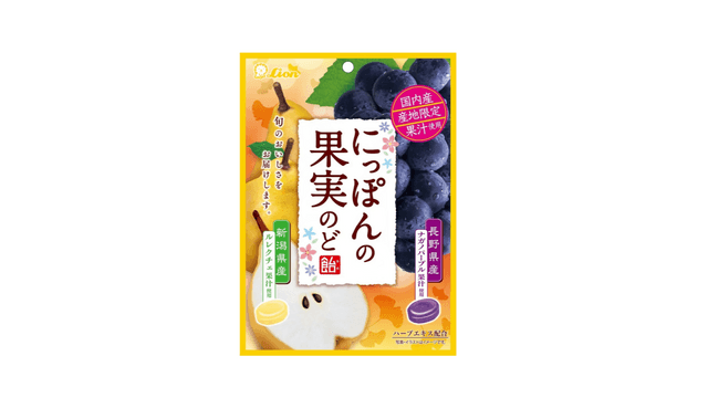 LION Dual-Flavor Fruit Throat Lozenges (Asian Pear & Kyoho Grape