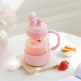 Tea Bottle with Infuser & Straw G101/A2 20.29 fl oz 【Borosilicate Glass】【Built-in Tea Infuser & Straw】