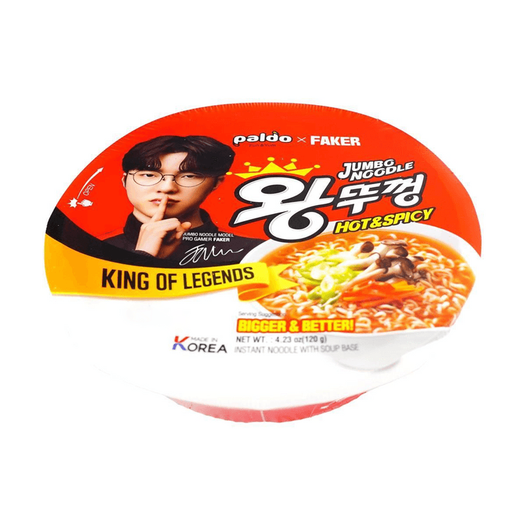 韩国PALDO八道 x FAKER联名 王碗面方便面拉面 香辣味 大碗装 120g【香辣过瘾】【巨无霸杯面】【英雄联盟世界冠军六冠王联名】 17
