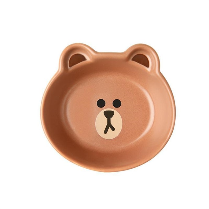 Cartoon Tableware Ceramic Cute Small Plate Dip Plate Seasoning Plate BROWN Models