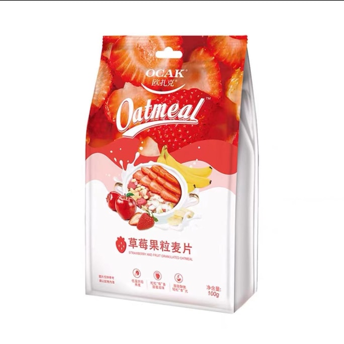 [中国直邮] 欧扎克麦片草莓果粒燕麦片 100g 1袋/装
