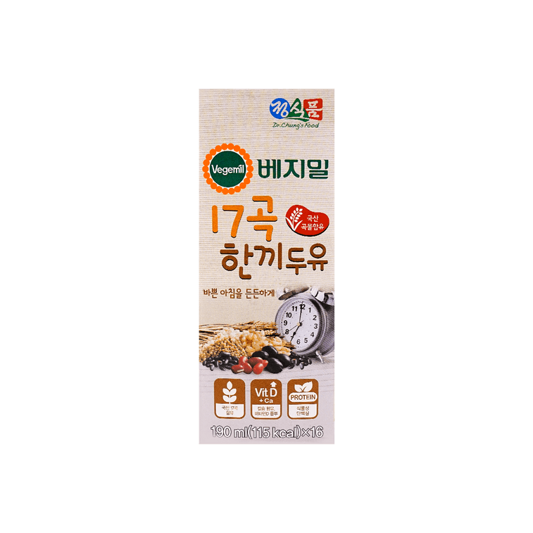 17가지 곡물 두유 6.42 fl oz*16팩【17가지 곡물】【고칼슘 & 비타민 D】【식물성 단백질】 3