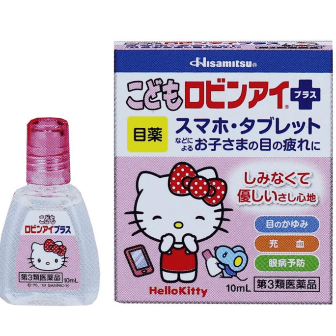 【日本直邮】久光制药儿童眼药水Robin Eye Plus女孩款Hello Kitty包装10ml